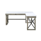 Talmar Marble Top & Rustic Oak Finish Writing Desk Model OF00055 By ACME Furniture